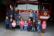 kids with fire truck